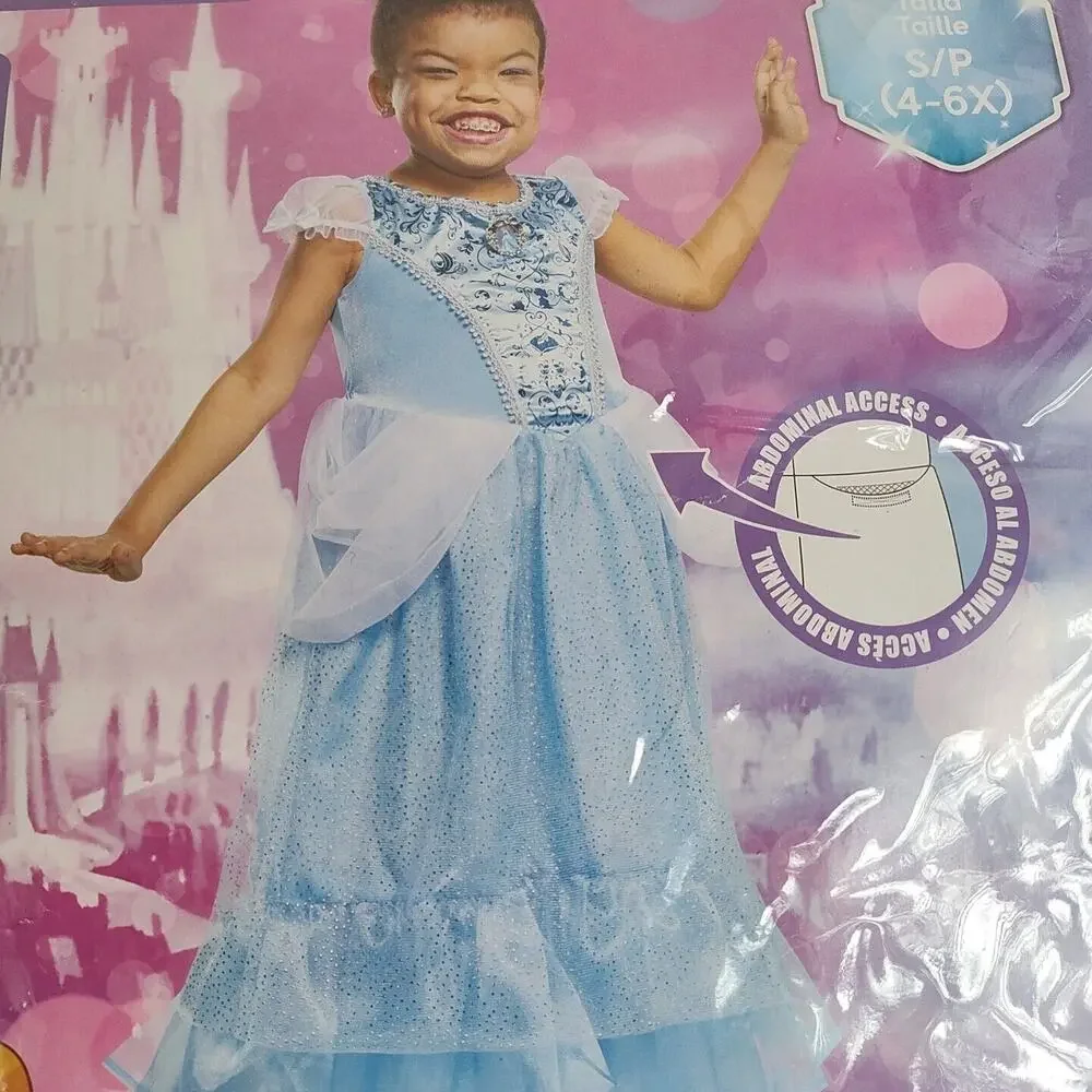 Disney Princess Cinderella‎ Halloween Costume Girl Size 4 - 6X Adaptive Dress